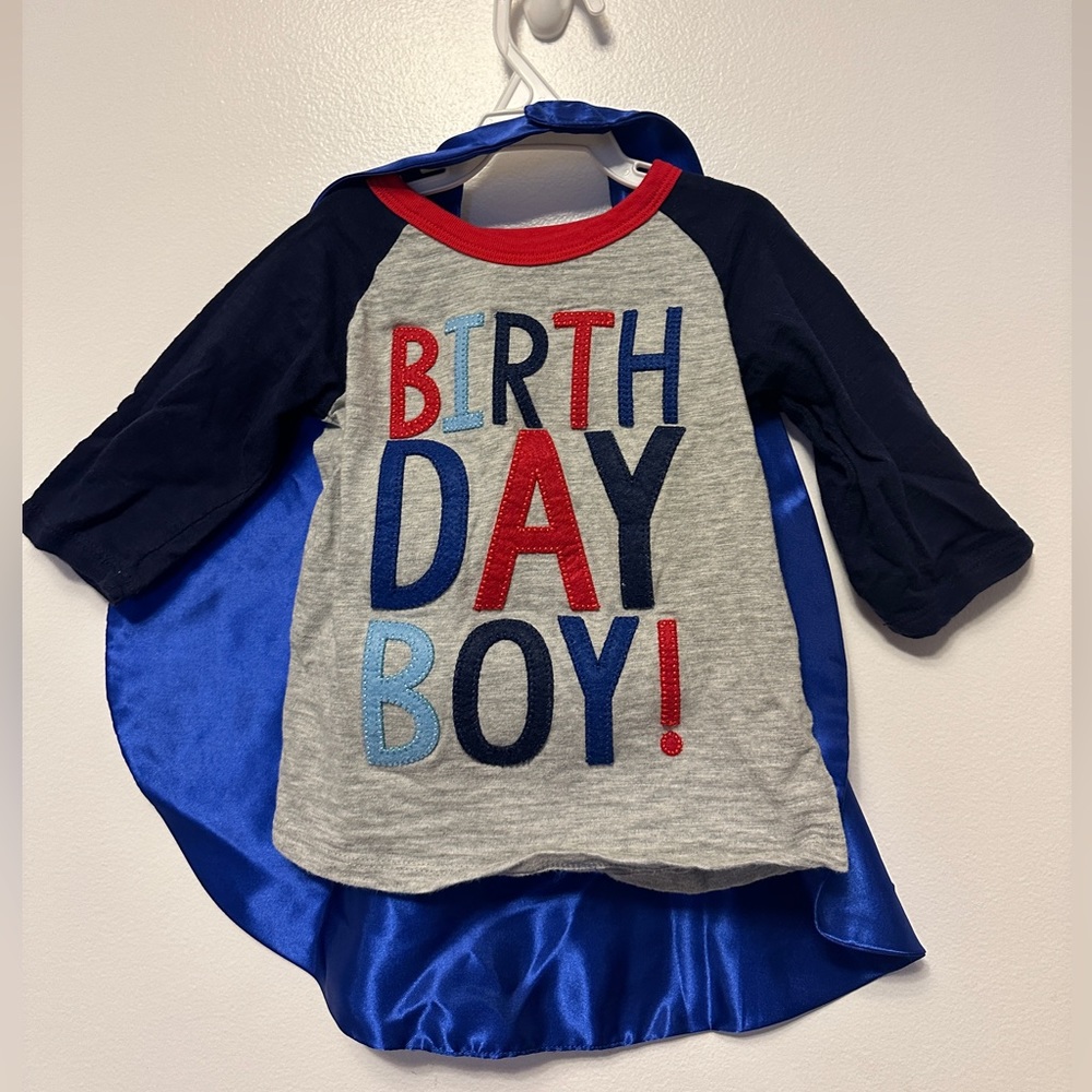 Mud pie Mudpie Super Hero Birthday Boy age 3 with Cape